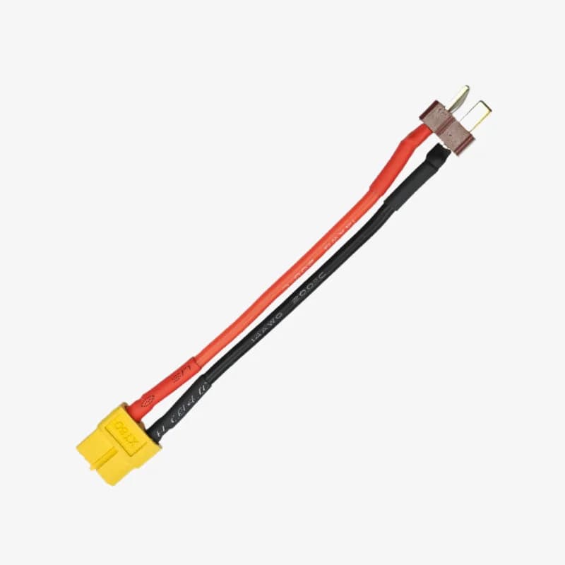 XT-60 Male Connector to Nylon T-Connector Male Connector with 14AWG Silicone Wire