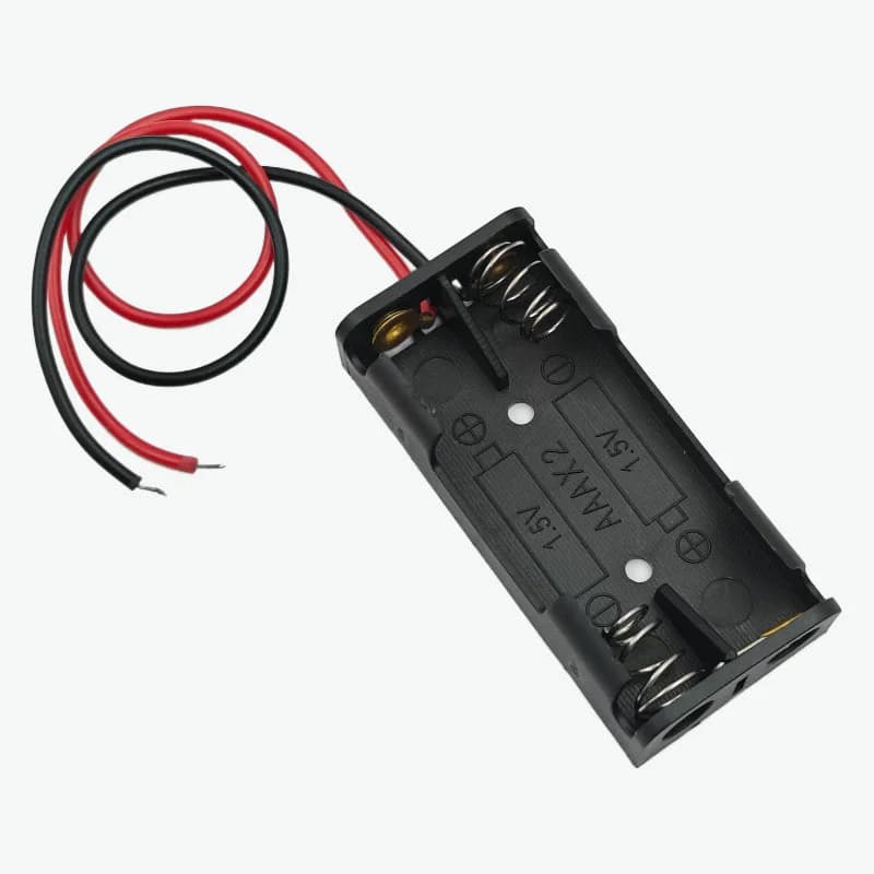 2 x AAA Battery Holder with Wires - Plastic Case for 3V Power Supply