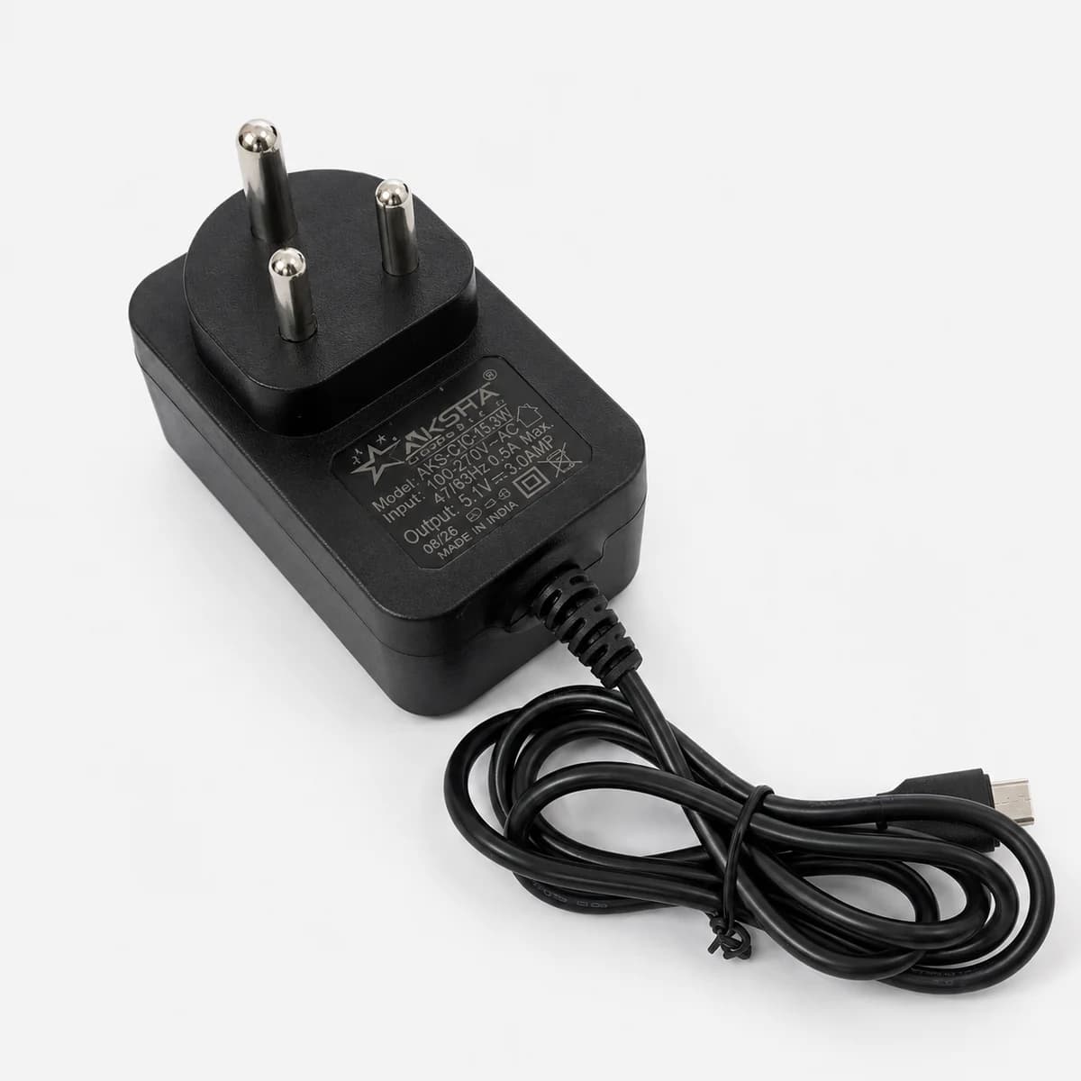 5.1V 3A Power Adapter with C-Type Connector Compatible with Raspberry Pi 4 and Arduino UNO Q
