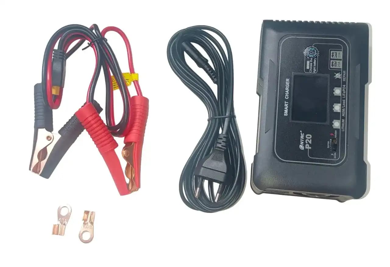 HTRC P20 12V-24V 20A Smart Car Battery Charger for Lifepo4 Lithium Lead-Acid GEL AGM Battery