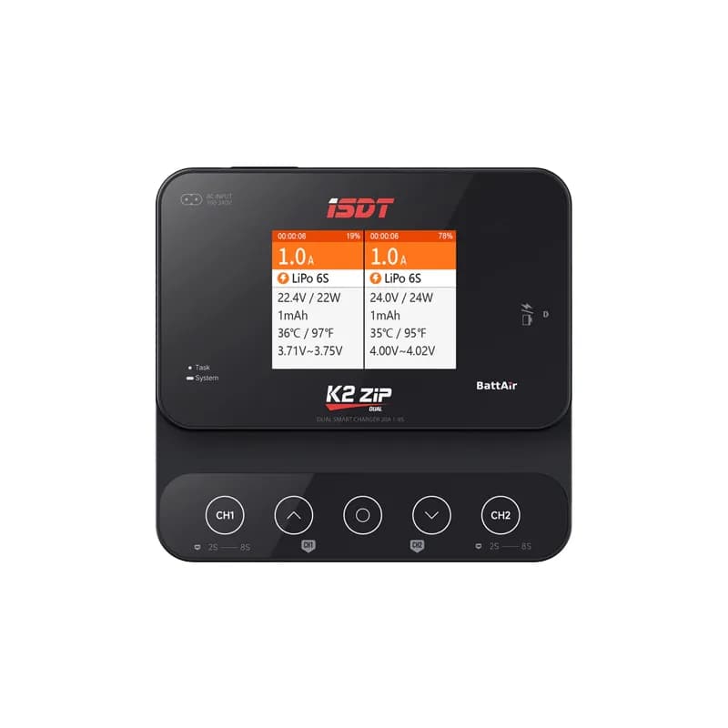 ISDT K2-ZIP 20A Dual RC Battery Charger with IPS Display