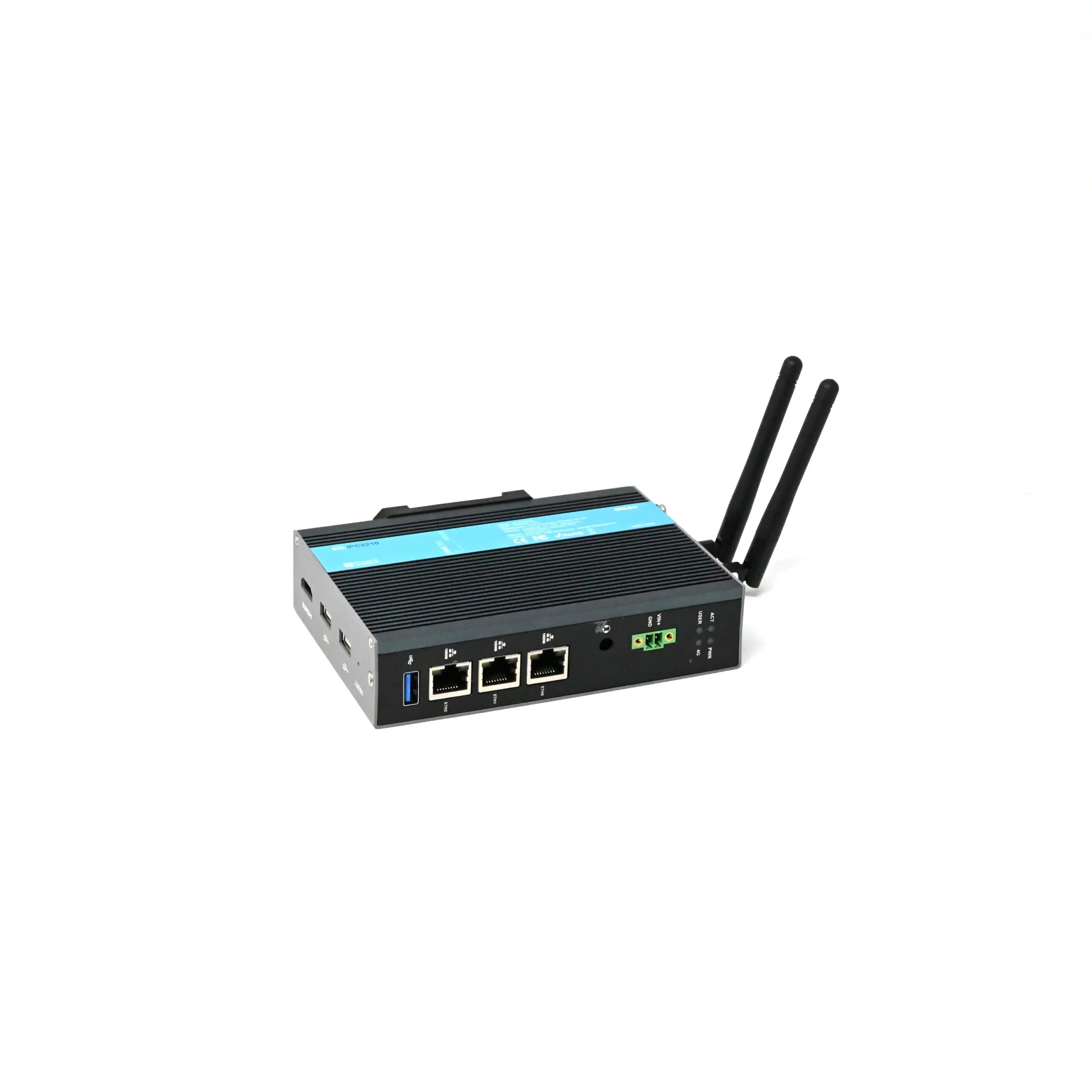 EDATEC ED-IPC2210-12084IN-S Industrial Computer Based on Raspberry Pi CM4 CM4102008, 2GB DDR, 8GB eMMC with Wi-Fi & Bluetooth