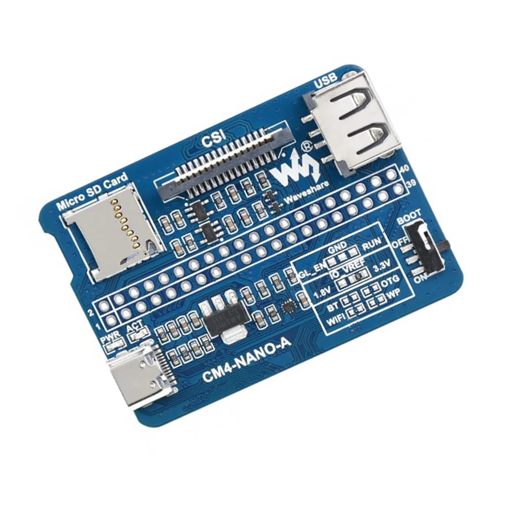 Waveshare Nano Base Board (A) for Raspberry Pi Compute Module 4, Same Size as the CM4