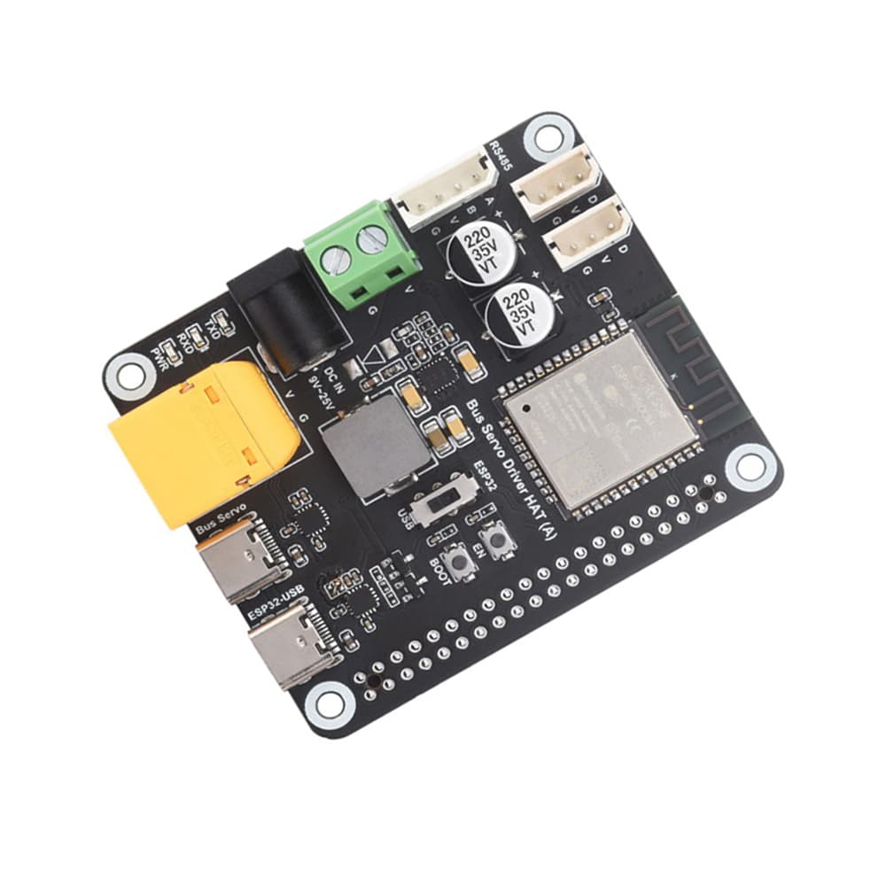 Waveshare Serial Bus Servo Driver HAT, Integrates ESP32 and Servo Control Circuit, Suitable for ST / RSBL Series Serial Bus Servos