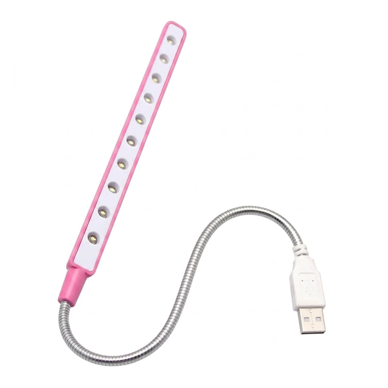 10 LEDs Reading Lamp LED USB Ultra Bright Book Light,Pink