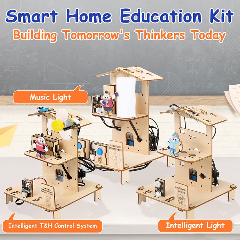 ACEBOTT Easy-Plug Smart Home Education Kit - Level 1 - Education Solution Series3 in 1 Projects
