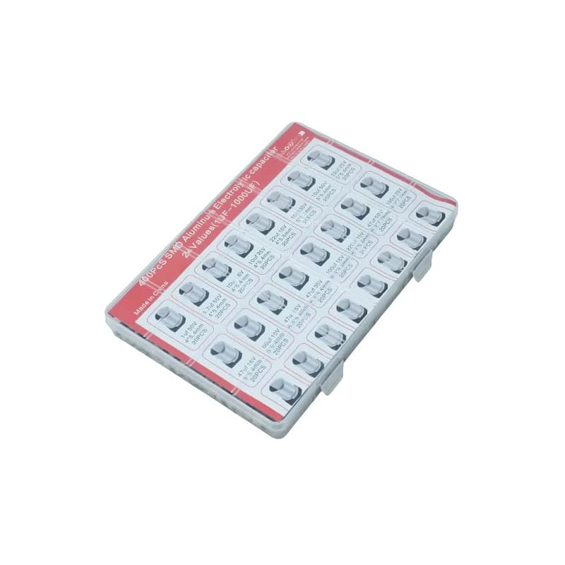 400pcs 24 Specifications 1uF - 1000uF SMD Aluminum Electrolytic Capacitor Kit