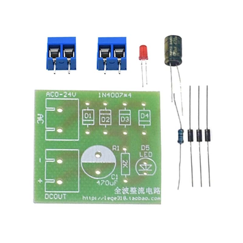 IN4007 Bridge Rectifier Kit AC to DC Power Converter Full Wave Rectifier PCB Kit