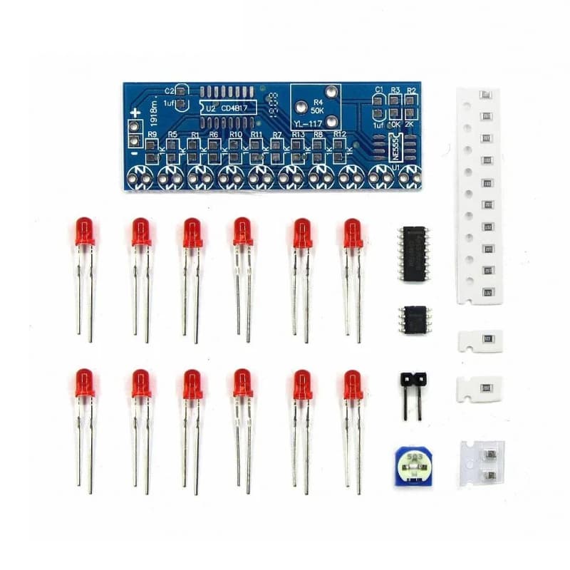 NE555 CD4017 LED Chaser Lamp DIY Kit | Running Light Electronics Training Kit