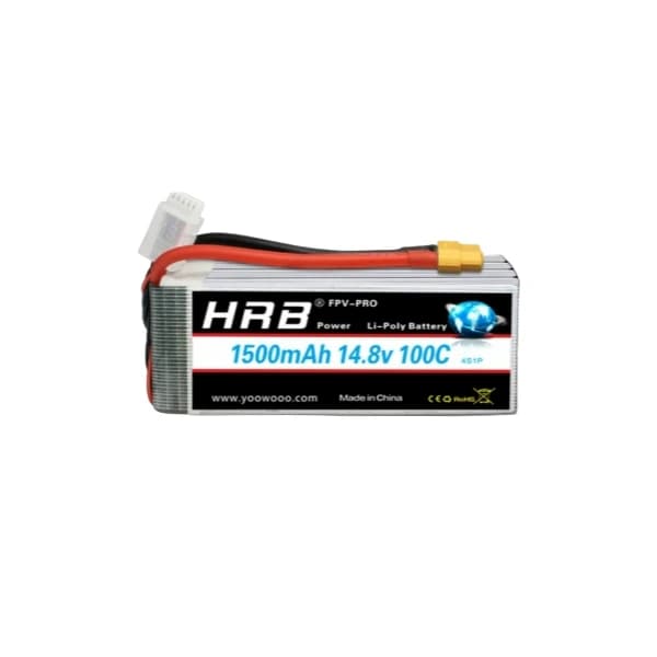 HRB 4S 1500mAh 14.8V 100C RC Lipo Battery with XT60 Connector