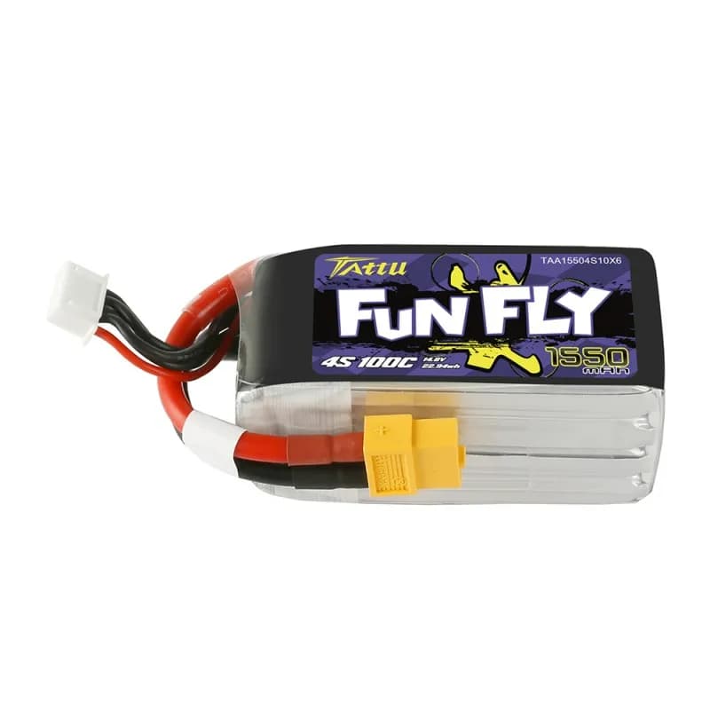 TATTU FUNFLY 1550mAh 100C 14.8V 4S LiPo Battery with XT60 Plug for FPV Racing Drones