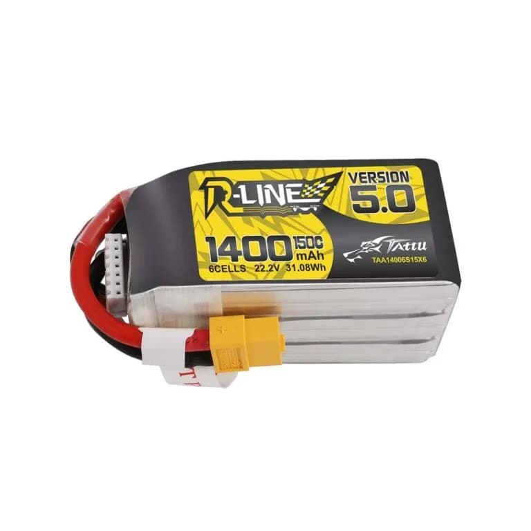 TATTU R-LINE V5.0 1400mAh 6S1P 150C LiPo Battery with XT60 plug for FPV Racing Drones