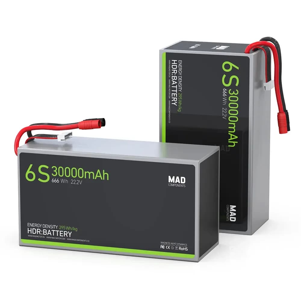 MAD 30000mAh 5C 22.2V 6S1P High Power Density Light Weight Drone Solid State Lithium Battery