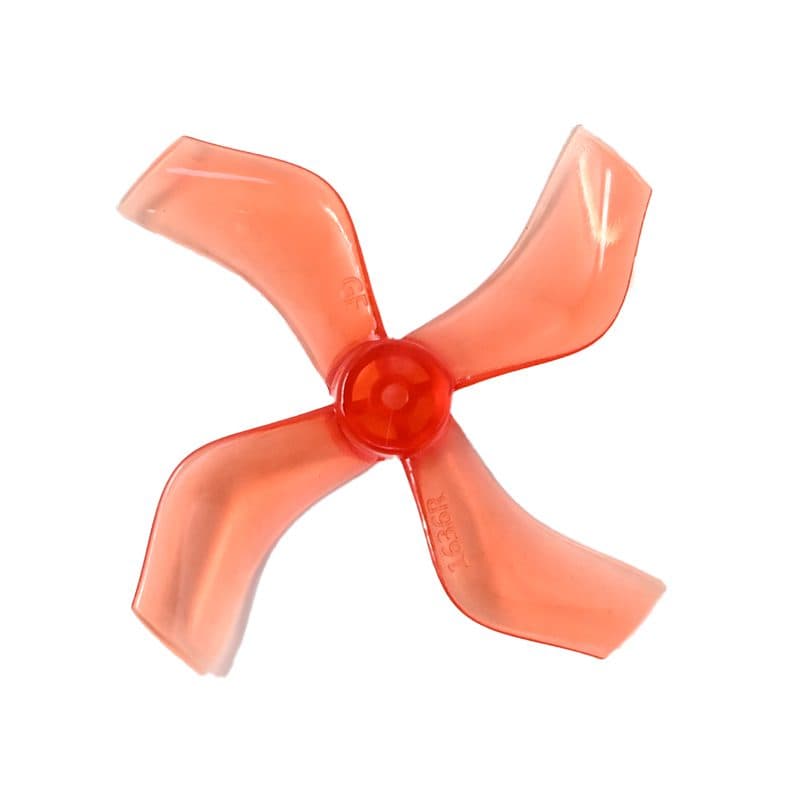Pro-Range Propellers 40mm 1636 PC 4 Blade 1.5mm Propellers 4CW+4CCW- Clear Red (Single Hole)