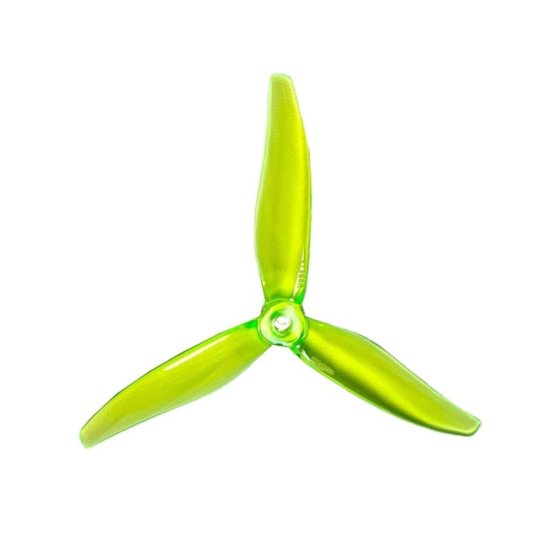 Pro-Range Propellers Hurricane MCK ReV3 51366-3 PC Durable Tri-Blade FPV Drone Propeller - Radioactive Yellow - (2CCW+2CW)