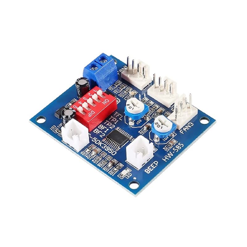 DC12V PWM DC Fan Speed Controller Variable Speed Temperature Speed Controller with Temperature Probe High Temperature Alarm