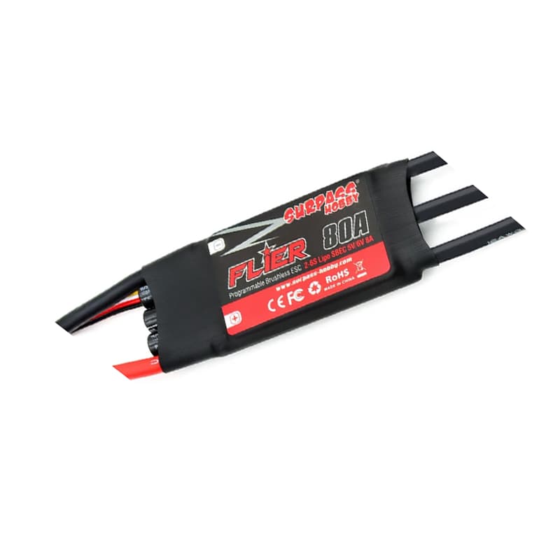 SURPASS Flier 80A ESC Li:2-6S NiNh:5-18NC SBEC:5V/6V/8A 90*37*10mm 4.0 Connector