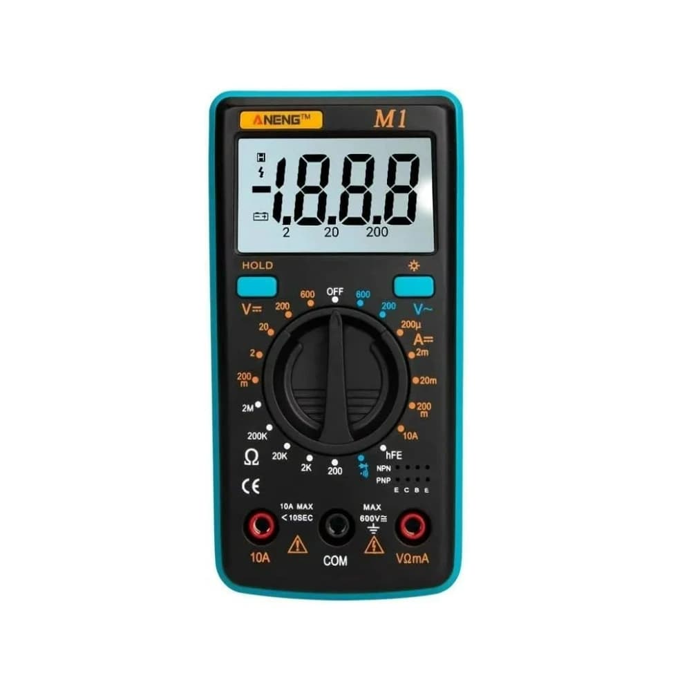ANENG M1 Handheld Digital Multimeter LCD Backlight High Precision AC/DC Voltage Current Resistance Tester Blue