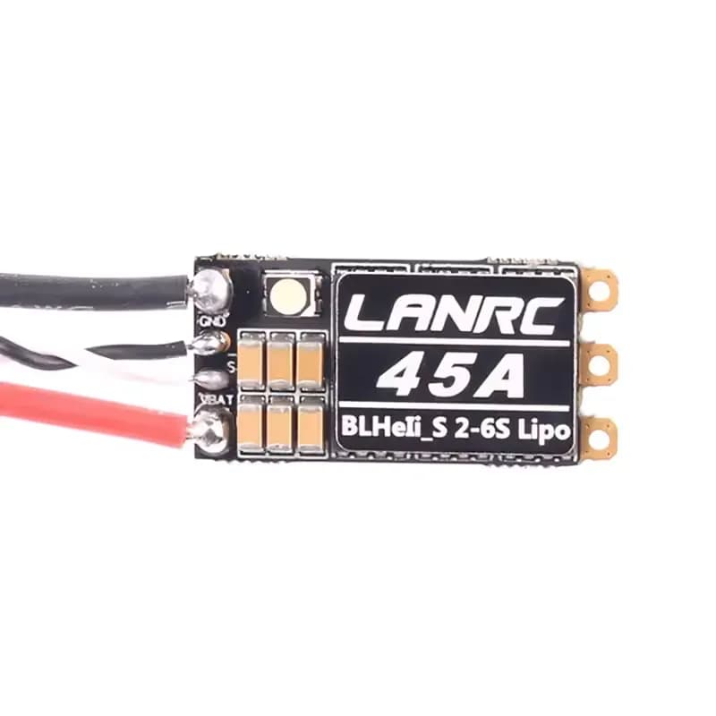 LANRC 45A ESC 2-6S with LED Light BLHeli-S Lipo ESC Built-in Programmable for RC FPV Quadcopter