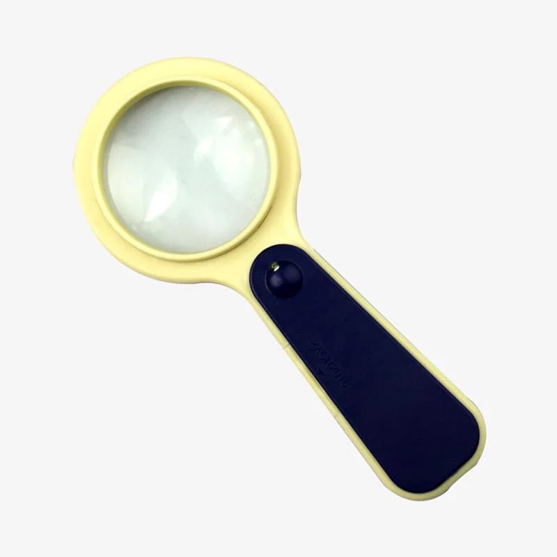 LED Illuminating 5X Magnification Craft Hand Held Magnifying Lens