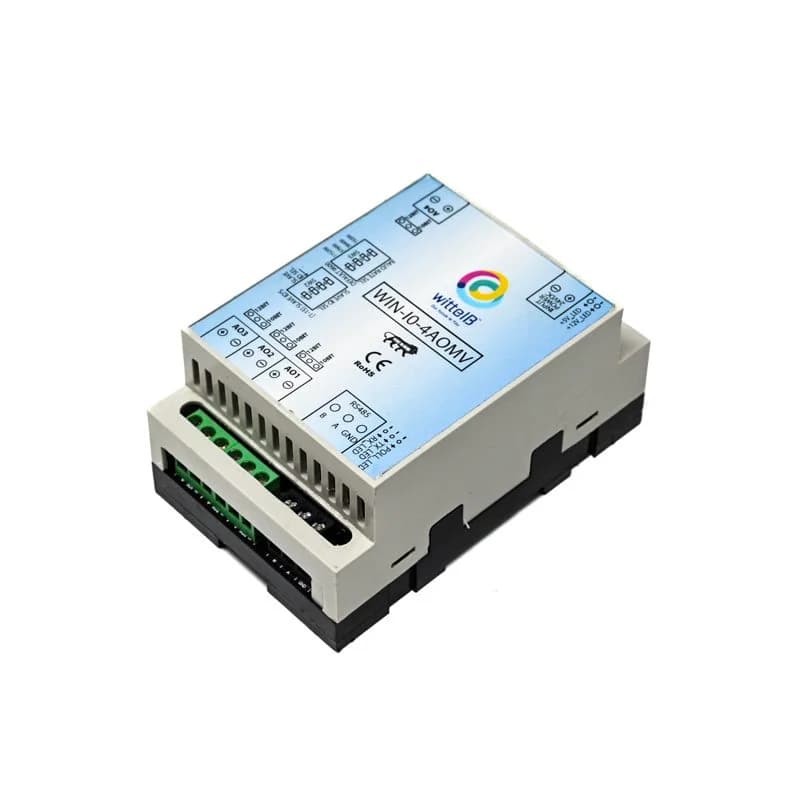 WittelB -WIN - IO - 4AOMV-4 Port Analog Output Voltage to Modbus Rs485 Converter(12Bit Resolution)
