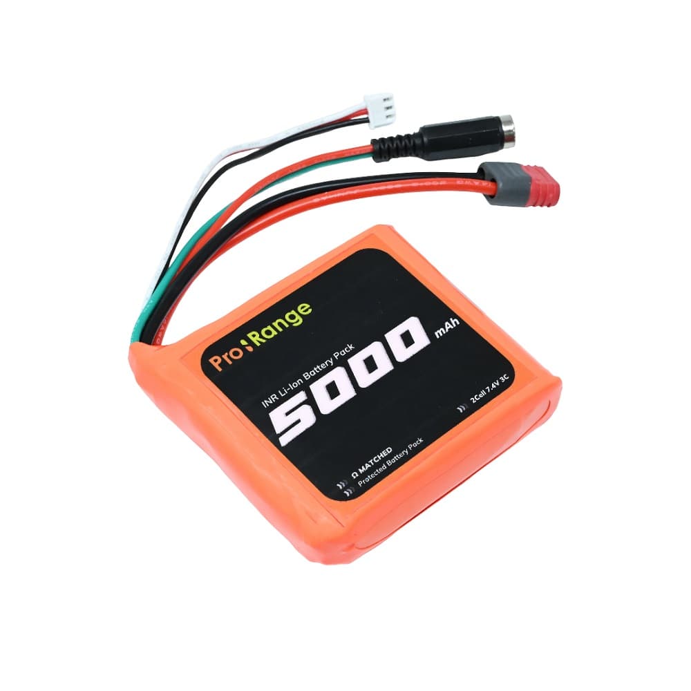 Pro-Range INR 18650 7.4V 5000mAh 3C 2S2P Li-Ion Battery Pack In a line