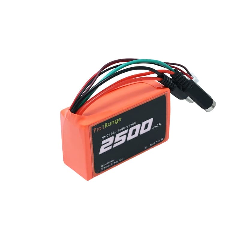Pro-Range NMC 18650 7.4V 2500mAh 3C 2S1P Li-Ion Battery Pack with DC Jack Male & Female