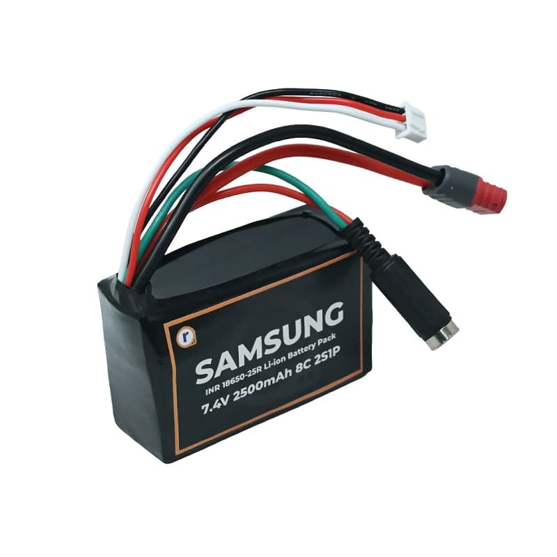 Samsung A Grade INR 18650-25R 7.4V 2500mAh 8C 2S1P Li-Ion Battery Pack