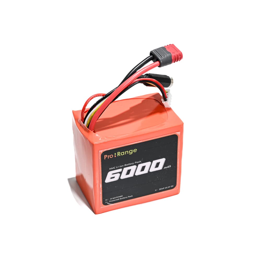Pro-Range A Grade NMC N18650CP 11.1V 6000mAh 3C 3S2P Li-Ion Battery Pack with DC Jack Female & Amass Nylon-T