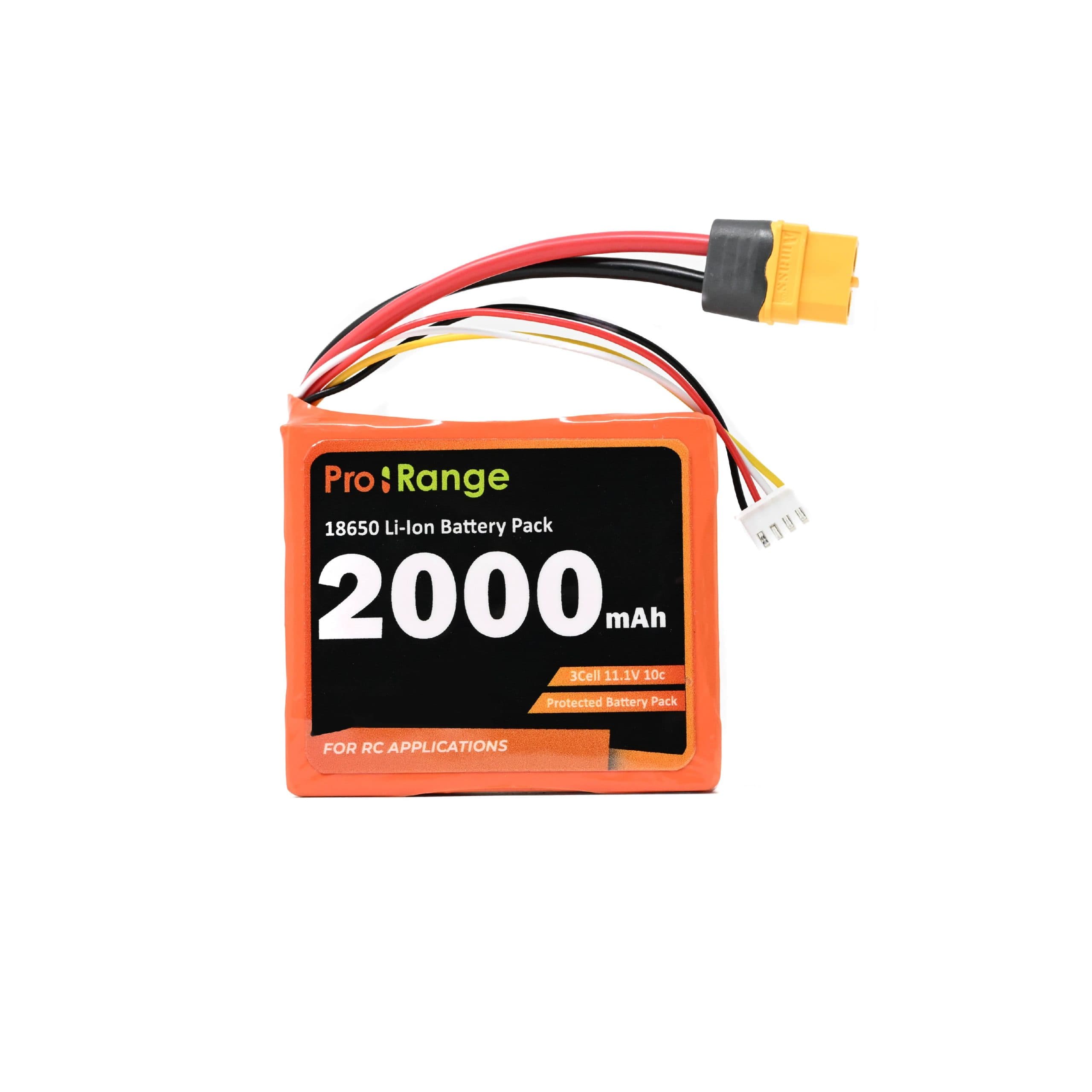 Pro-Range A Grade NMC H18650CAP 11.1V 2000mAh 10C 3S1P Li-Ion Battery Pack