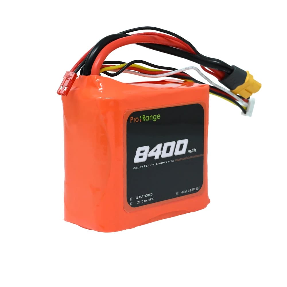 Pro-Range INR P42A 14.8V 8400mAh 11C 4S2P 7" FPV Drone Compact Li-ion Battery Pack with XT-60