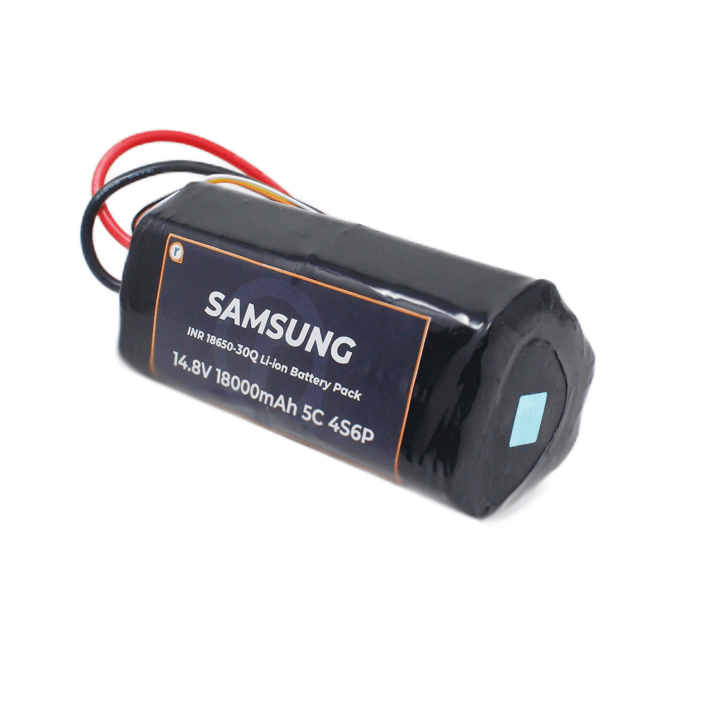 Samsung INR 30Q 14.8V 18000mAh 5C 4S6P ROV Underwater Drone Cylindrical Li-ion Battery Pack with XT-90AS