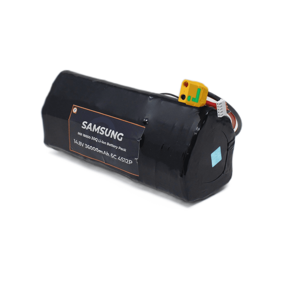 Samsung INR 30Q 14.8V 36000mAh 5C 4S12P ROV Underwater Drone Cylindrical Li-ion Battery Pack with XT-90AS