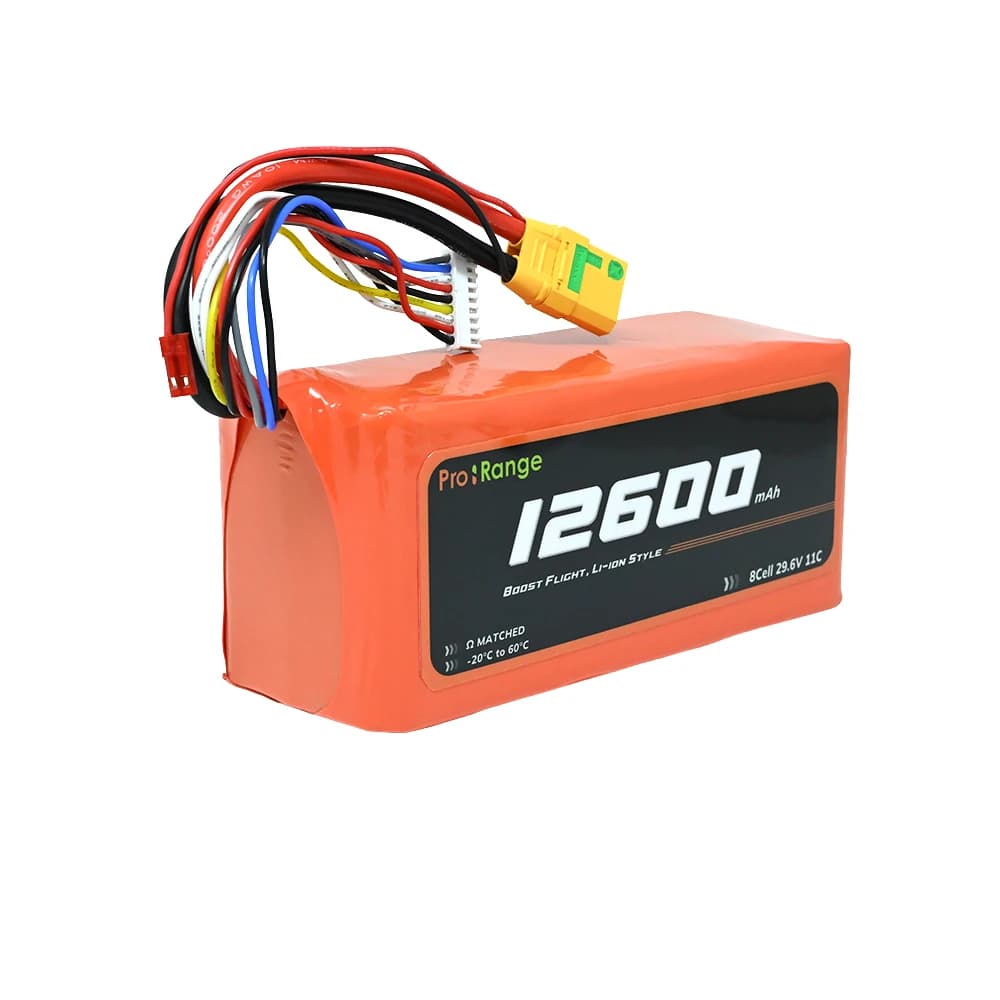 Pro-Range INR P42A 29.6V 12600mAh 11C 8S3P Surveillance & E-VTOL Drone Compact Li-ion Battery Pack with XT-90AS