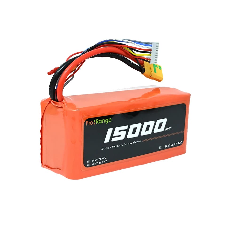 Pro-Range INR P50B 29.6V 15000mAh 12C 8S3P Surveillance & E-VTOL Drone Compact Li-ion Battery Pack with XT-90AS
