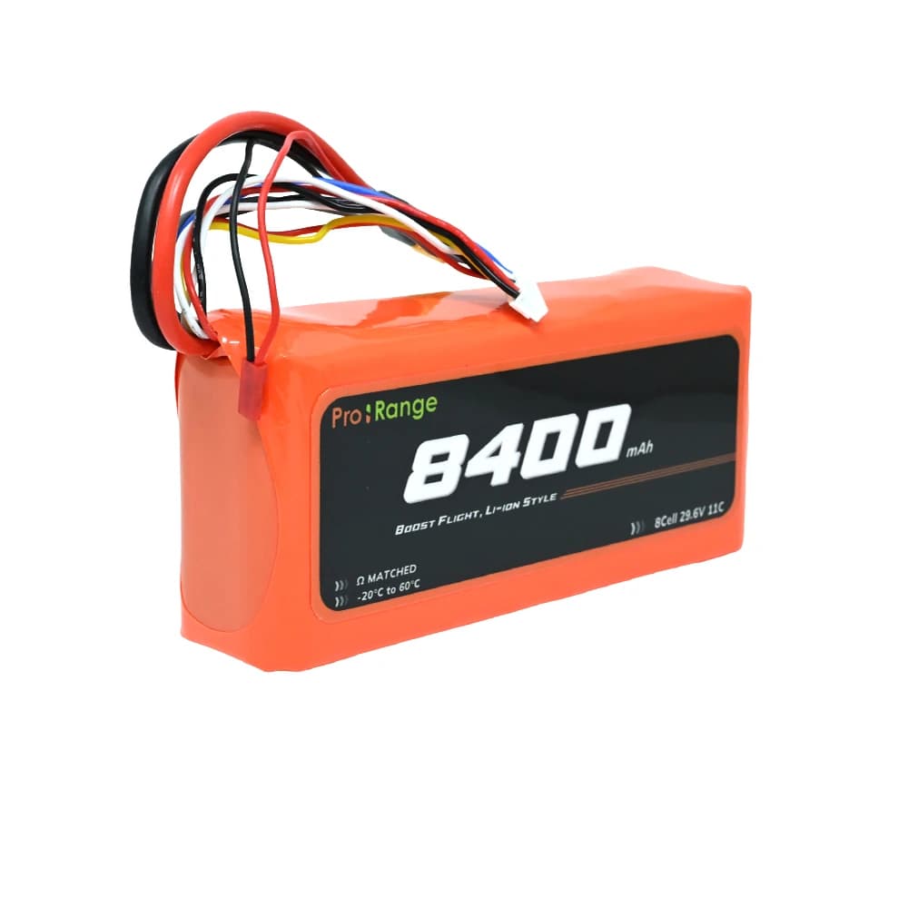 Pro-Range INR P42A 29.6V 8400mAh 11C 8S2P 10" FPV & E-VTOL Drone Compact Li-ion Battery Pack with XT-60