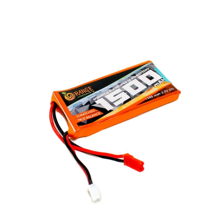 Orange 3.7V 1500mAh 25C 1S Lithium Polymer Battery Pack
