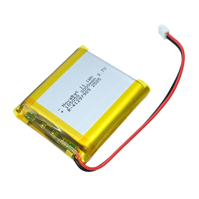 NOVA 105050 3000mAh 3.7V Micro LiPo Battery pack with PCB and 100mm Cable of 24AWG