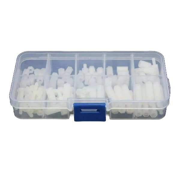 300pcs White Nylon Hex M3 Spacers Screw Nut Standoff Kit with Box new