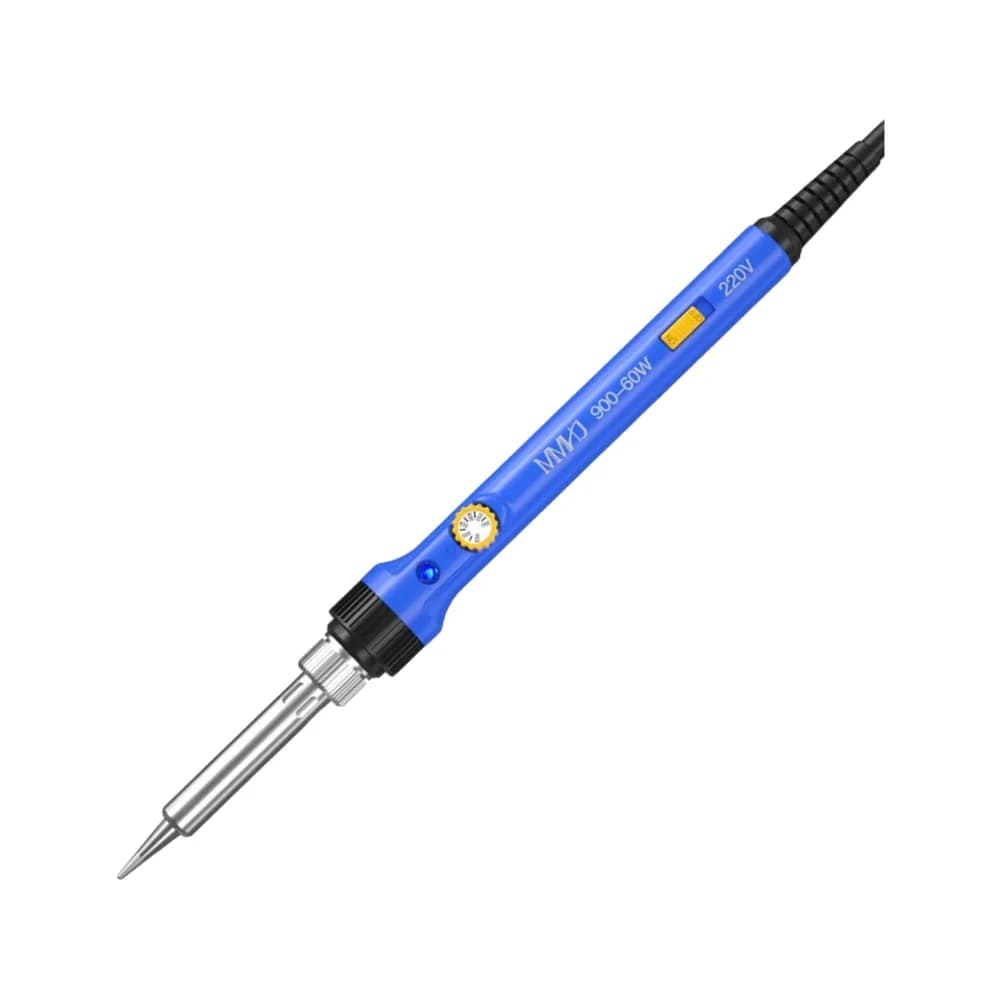 60 Watt 220V Adjustable Temperature Electric Soldering Iron Blue with ON OFF Button for DIY and Electronics Repair