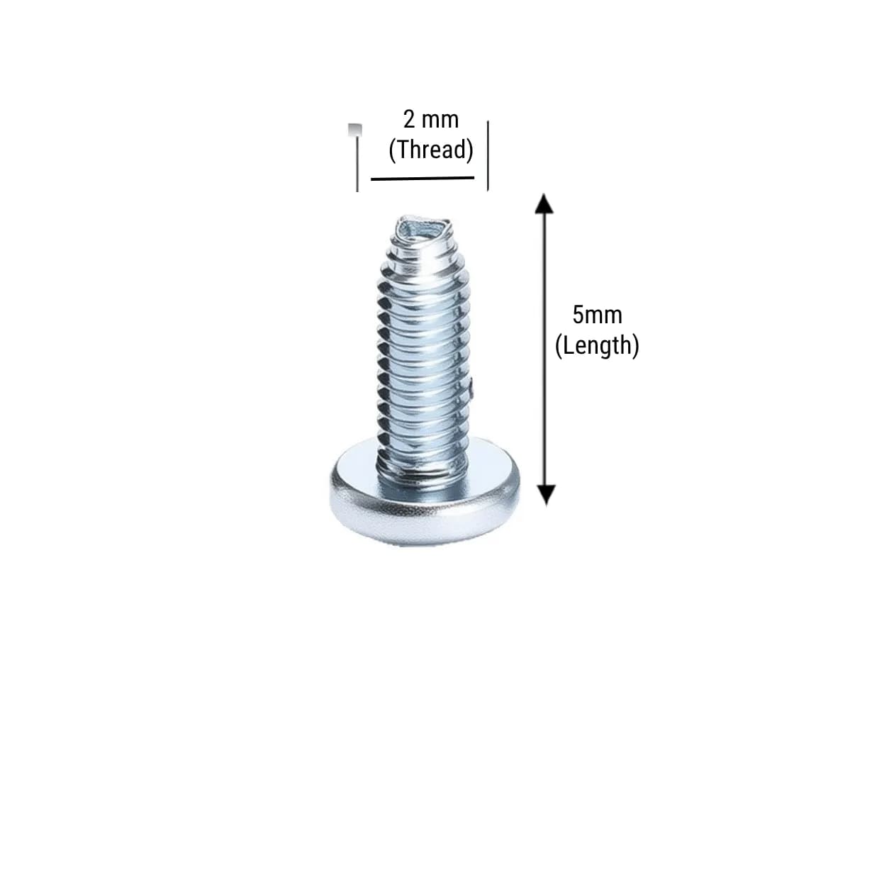 M2 × 5 mm Pan Head Cross Triangle Thread Self-Tapping Screw (Pack of 10pcs)