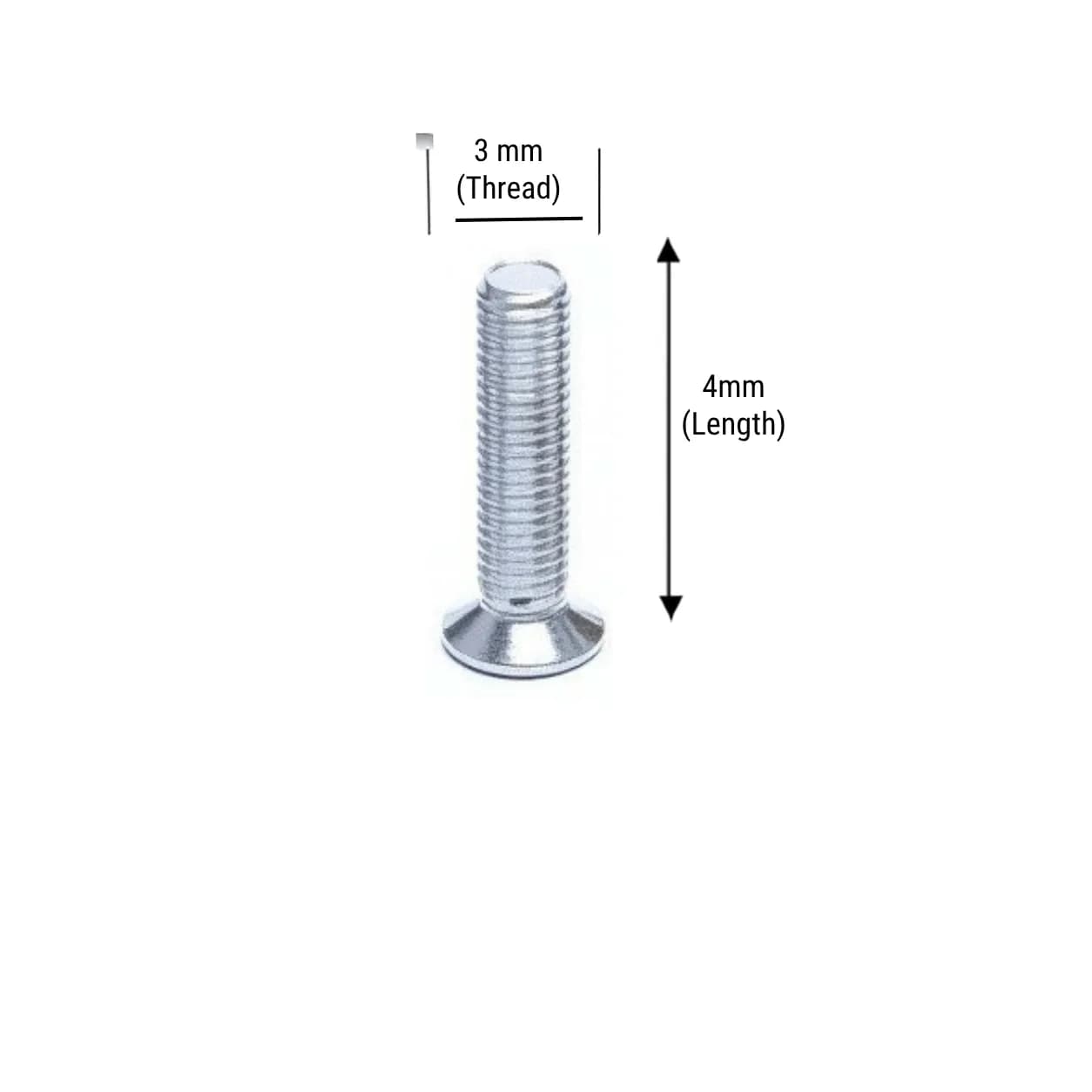 M3 × 4 mm Countersunk Head Cross Machine Screw (Pack of 10pcs)