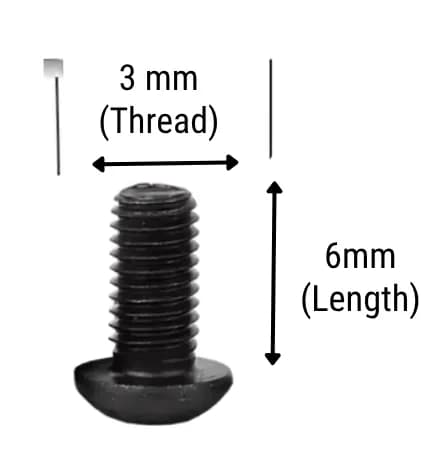 M3*6 Grade Round Head Hex Socket head Cap Screws carban Steel Black (Pack of 10pcs )