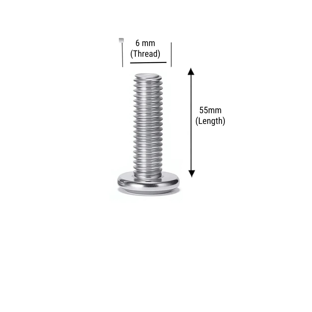 M6 × 55 mm Flat Head Countersunk Hex Socket Screw (Pack of 10pcs)