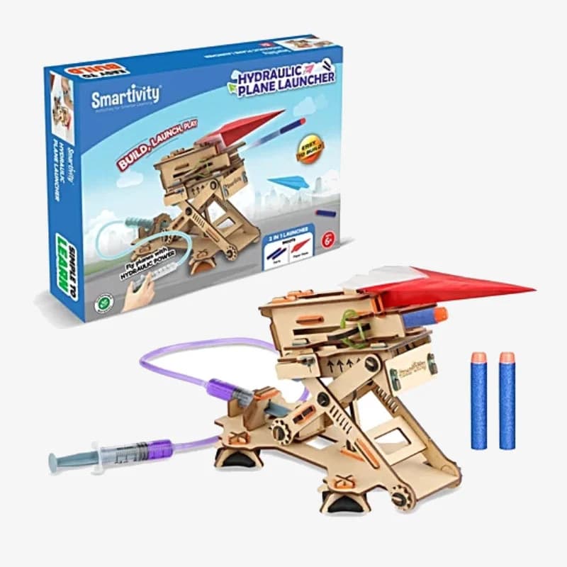 2 in 1 Hydraulic Aeroplane & Dart Launcher Toy DIY Kit