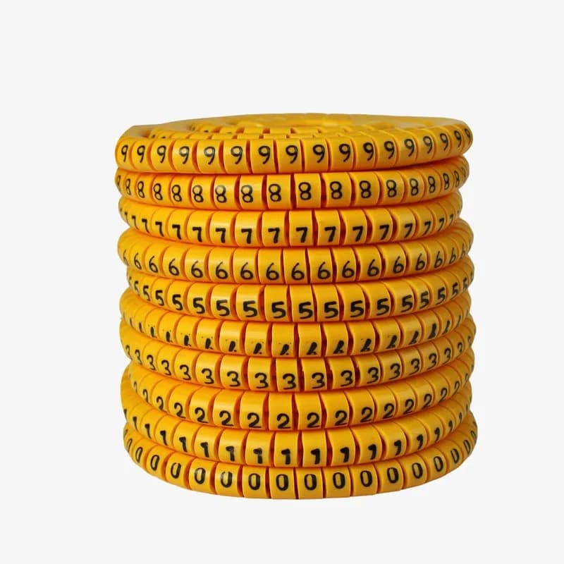 Cable Marker 0.5 sq mm PVC Ferrules Numbers 0-9 - Self Locking (1 Set)