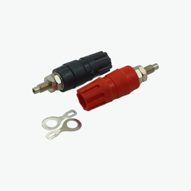 4mm Banana Plug Female Panel Mount Terminal - 15A 250V AC (Red & Black Pair)