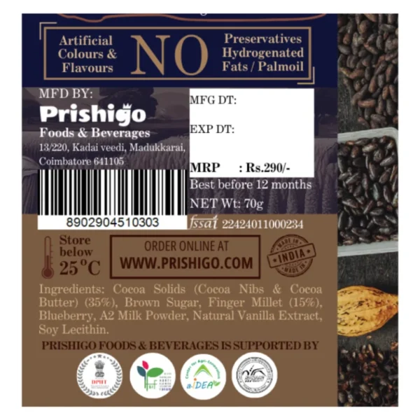 Millet Marvella – Millet Milk Chocolate with Blueberry | 70g - Image 8
