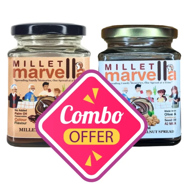 Millet Marvella – Choco Millet Spread and Millet Walnut Spread Combo Pack – 2x230g