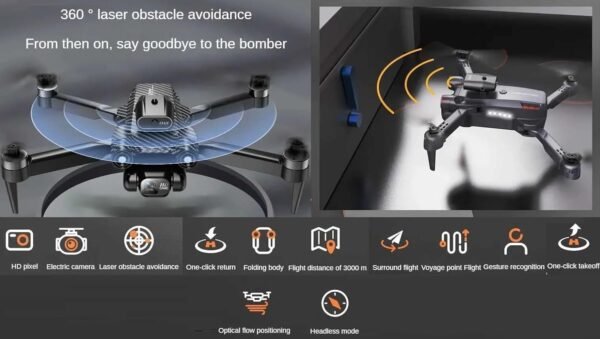 NIMBUS PRO X STEALTH Drone – 4K Camera, Wi-Fi FPV, 1080P HD, Dual Foldable, RC Drone with Altitude Hold, Headless Mode, Visual Positioning, Auto Return & App Control | Lofty Agrotech - Image 4